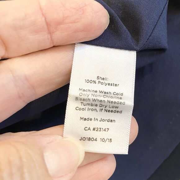 Talbots Women’s Midi Skirt Sz 14 Navy  Lined Office Career Capsule Back Vent Zip - Picture 2 of 9